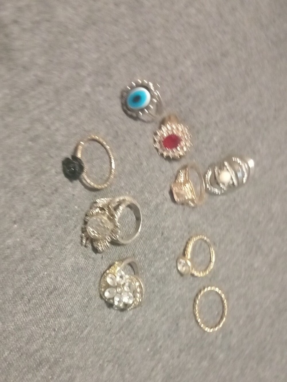 Silver-Tone Multi-Stone Women's Ring Set - Mixed Colors - Picture 5 of 6